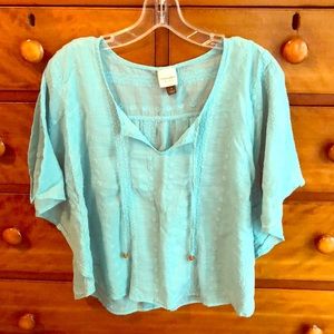 ✌🏻💙 Sonoma Boho Floral Embroidered Gauze Top